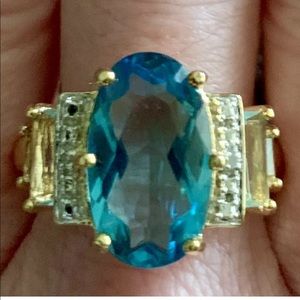 Ross Simons Vermeil Oval-cushion Blue Topaz Ring
